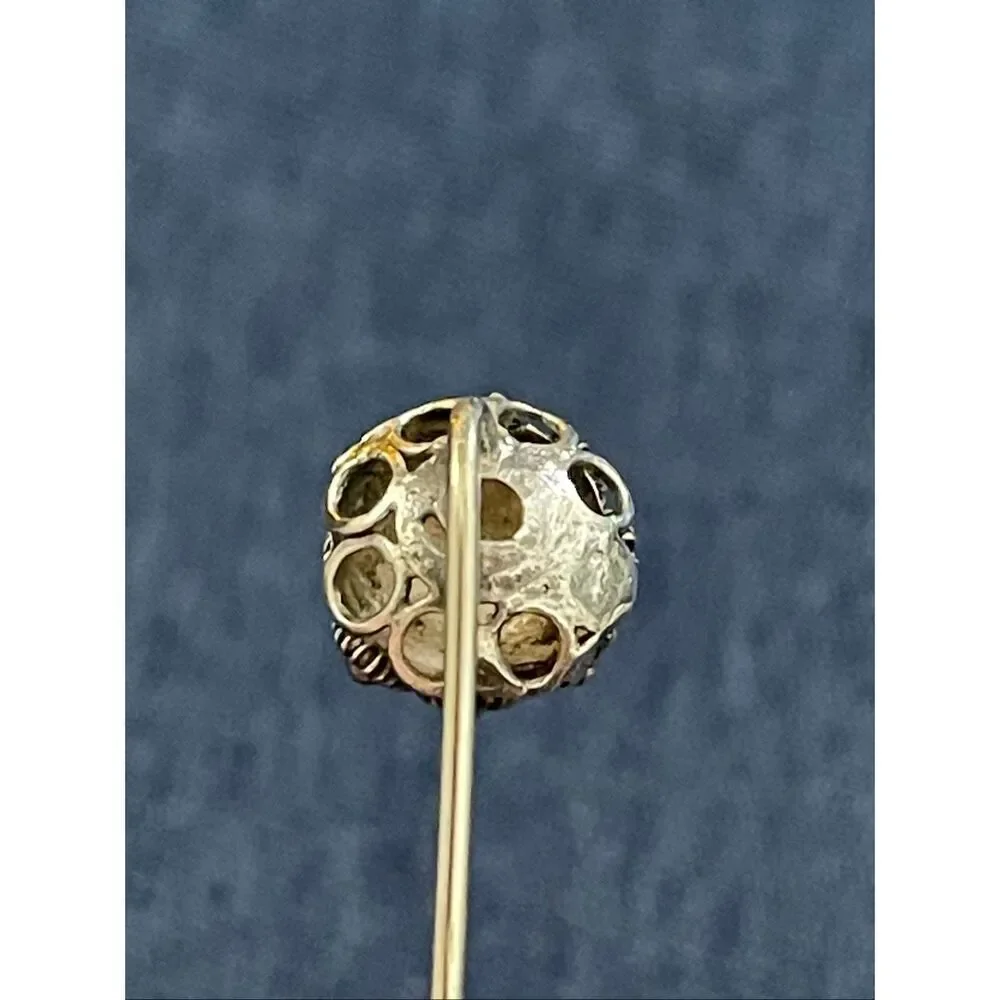 Vintage Dutch Zeeuwse Silver Wirework & Filigree Dome Hat Pin